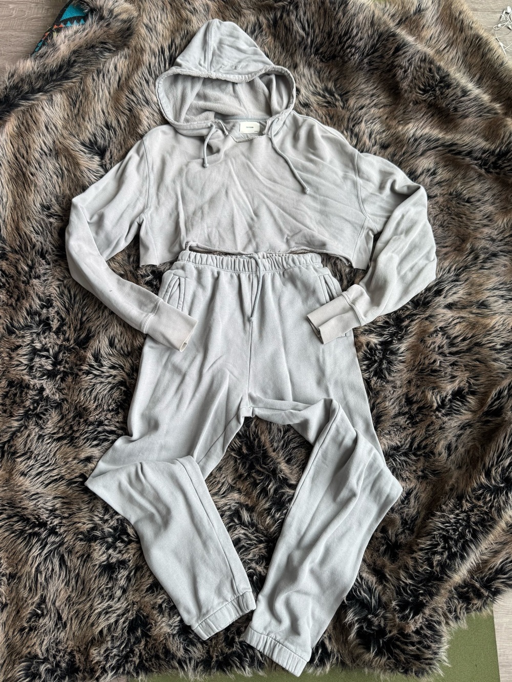 Joah Brown Light Gray Hoodie & Jogger Set NWOT